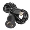 USB 3.5mm 1/8 Aux Extension Cable Lead Mounting Panel Car Boat Dash Flush Mount