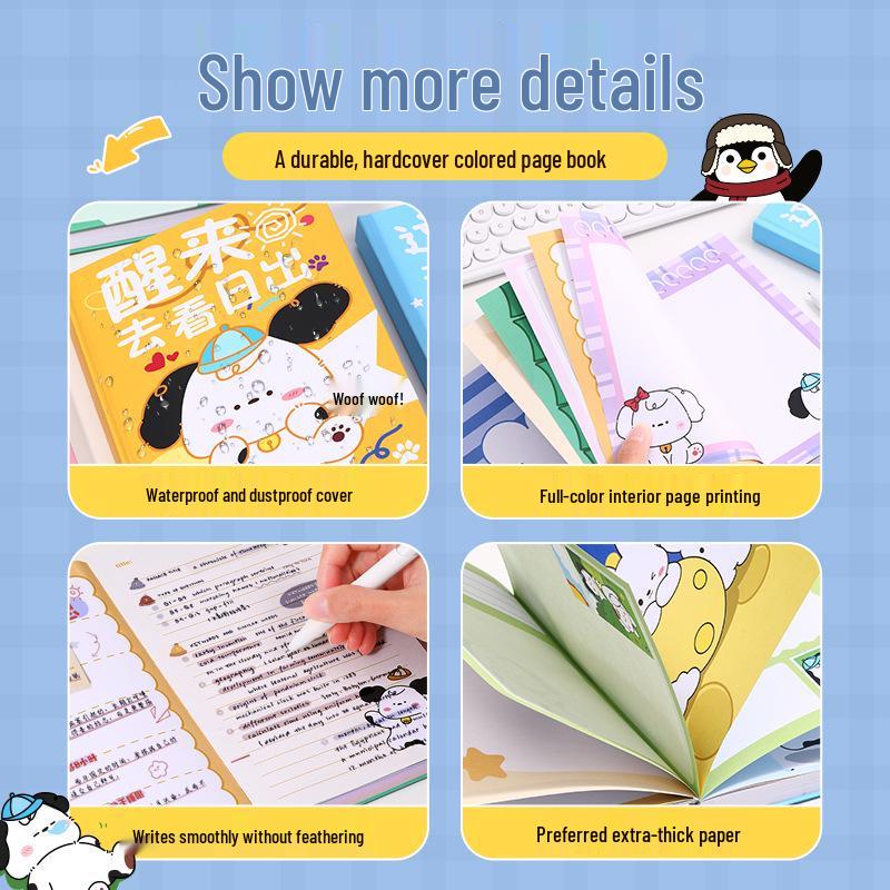 A5 Student Cartoon Notebook: Cute, Colorful, Thick Pages, Ideal for Elementary School Diary.