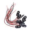 10 Pack 9V Battery Clip I Type Faux Leather Black Red Wires Leads Length 5.9"
