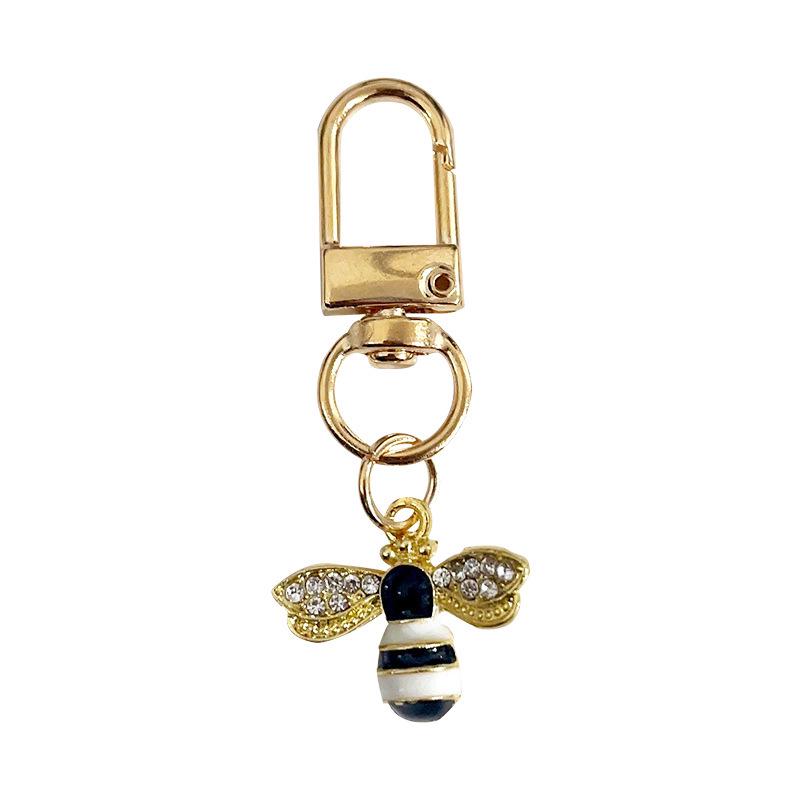 Exquisite Rhinestone Mini Bee Keychain - Women's Bag Charm