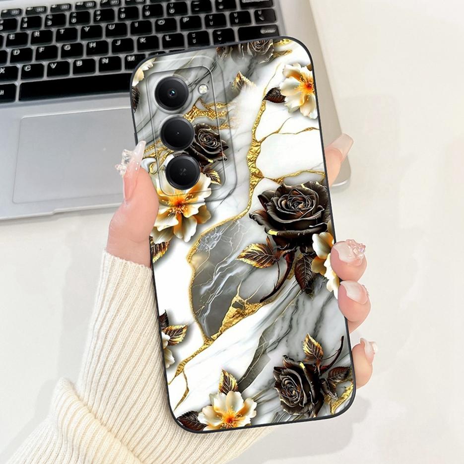 For Xiaomi Redmi 15 Case 2025 Cute Cat Flowers Painted Cover Soft Silicone Phone Case For Xiaomi Redmi 15 Redmi15 4G Fundas Bags