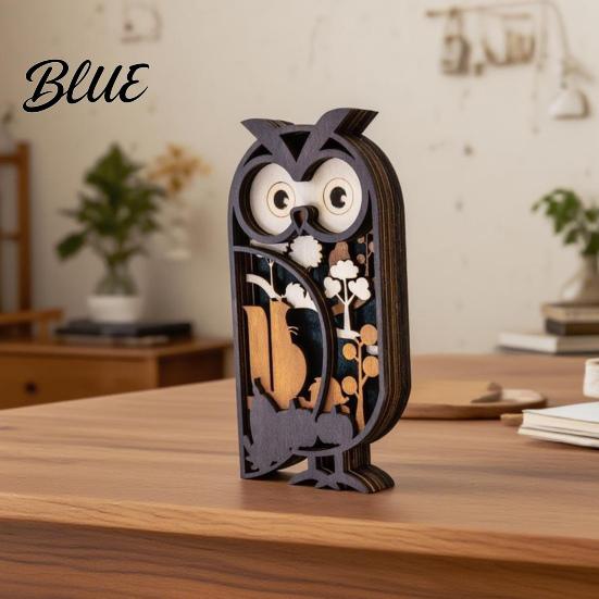 Artistic Owl Ornaments for Entrance Multi Layer Wooden Figurine, 3D Layered Crafts, Creative Wood Housewarming Gifts Friends Carving Animal