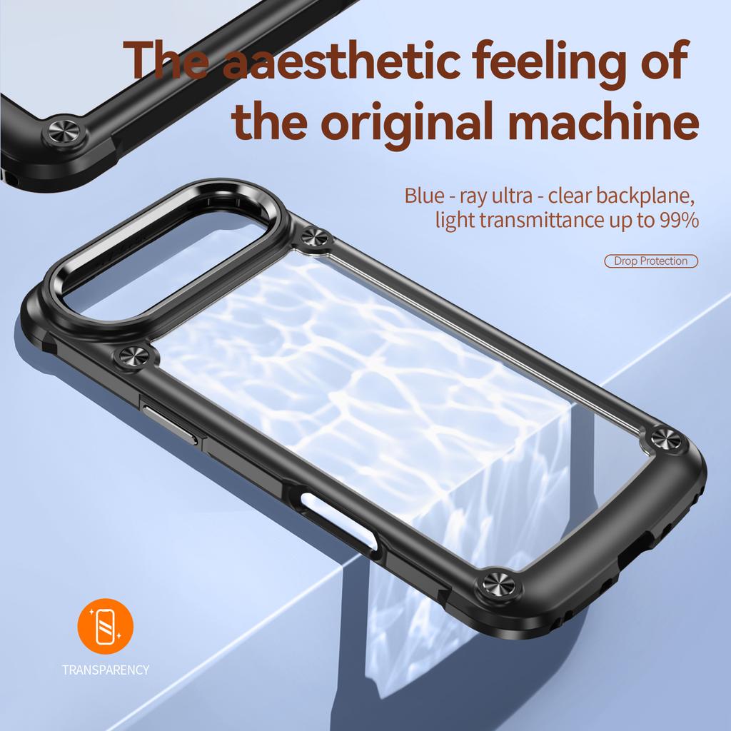 Transparent 360 Full Back Cover for iPhone 14 15 16 Pro Max Fine Hole Camera Lens Protection Clear Mobile Phone Case
