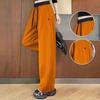 Versatile Red High-Waisted Casual Plus Size Pants for Middle-Aged and Elderly Women - Comfortable, Slimming, Sports-Ready Fit