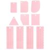 10pcs Set Icing Spatula Double Sided Cake Cream Scraper DIY Plastic Serrated Cream Scraper Cake Decorating Comb Kitchen