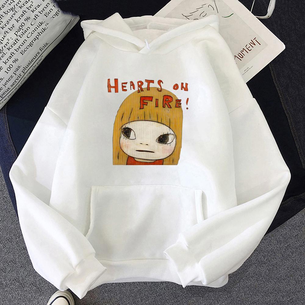 Comic Yoshitomo Nara Cartoon Hoodies Girls Kawaii Printing Sweatshirts Women Autumn Long Sleeve Pullovers Oversized