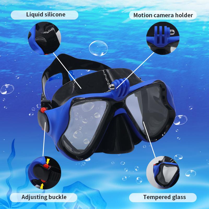 Underwater Diving Mask Scuba Diving Goggles Suitable for GoPro Holder Mount Small Sports Camera Swimming Mask Diving Glasses