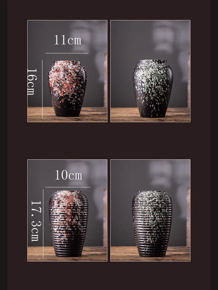 Chinese Vintage Clay Pot Vase Creative Hydroponic Flower Arrangement Living Room Bookcase Dining Table Floral Vase Home Ornament