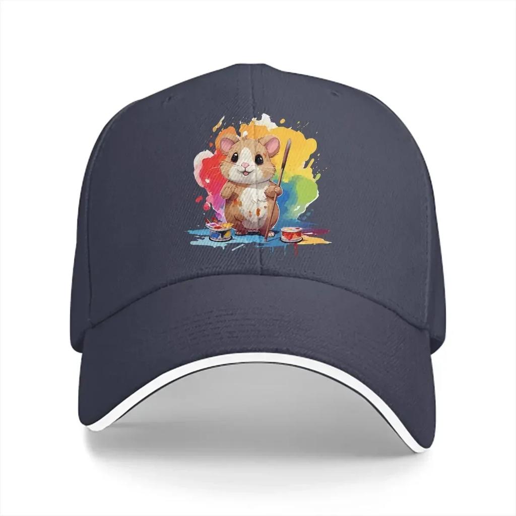 Kawaii Cute Painting Unisex Baseball Caps Peaked Cap Cute Hamster Animal Sun Shade Hats for Men Women