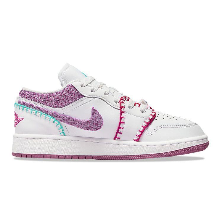 Air Jordan 1 Low SE GS White Rush Pink Washed Teal Light Bordeaux DM9037-100