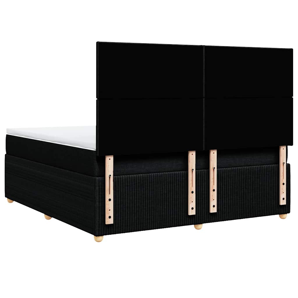 Vidaxl Continental Bed with Mattress, Black, Fabric 180X200 Cm