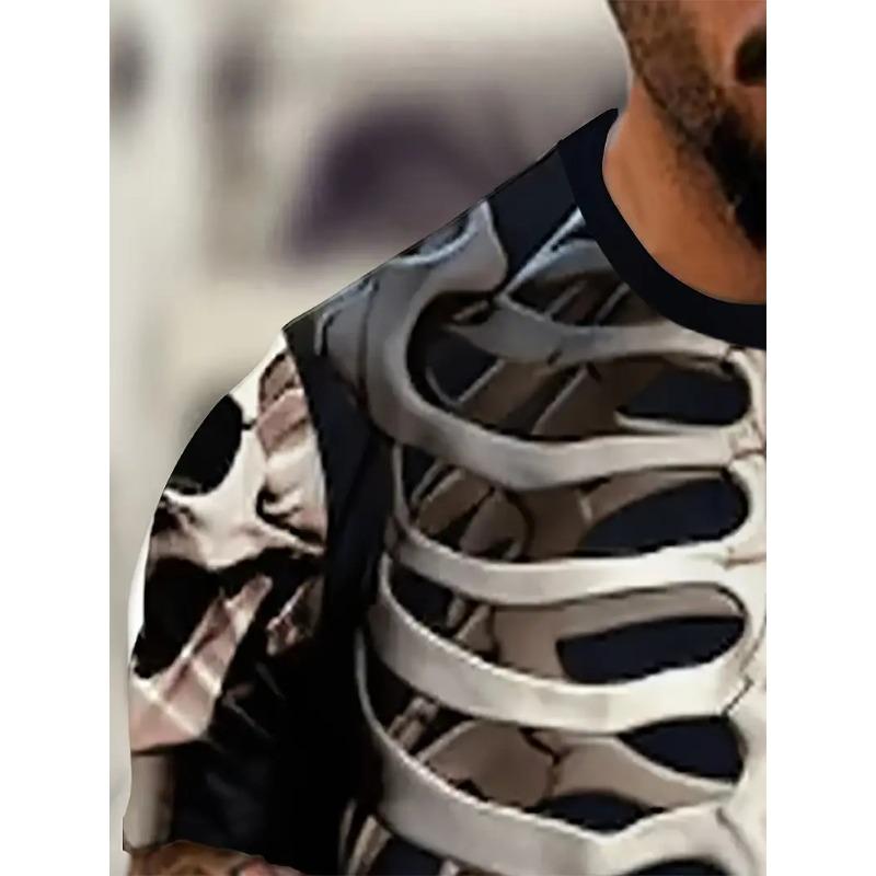 Tricouri Horror cu Schelet Os Înfricoșător Imprimeu 3D Harajuku Streetwear Tricouri Bărbați Modă Mânecă Scurtă Tricou Topuri Îmbrăcăminte