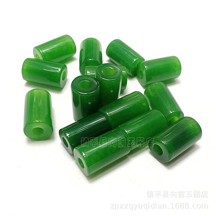 Malaysian Jade Cylinder Beads for DIY Jewelry, 12x20mm Long Barrel