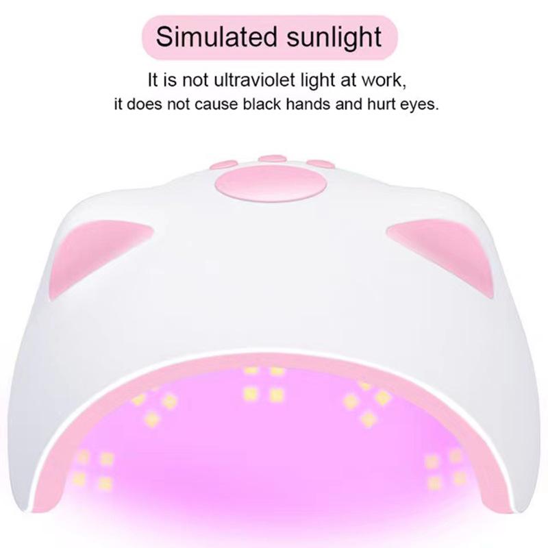 Nail Lamp with 3 Timer Setting Automatic Sensor LCD Display USB Cat Shaped Nail Dryer 60W