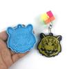 3168 Tiger for Head Keychain Silicone Mold with Hole Keyring Pendant Handmade Valentine's Day Gift Jewelry