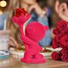 Bear Statue Bear Holding Flower Statue Romantic Flocking Desk Decoration For Mothers Day Valentine's Day For Mom Women Birthday