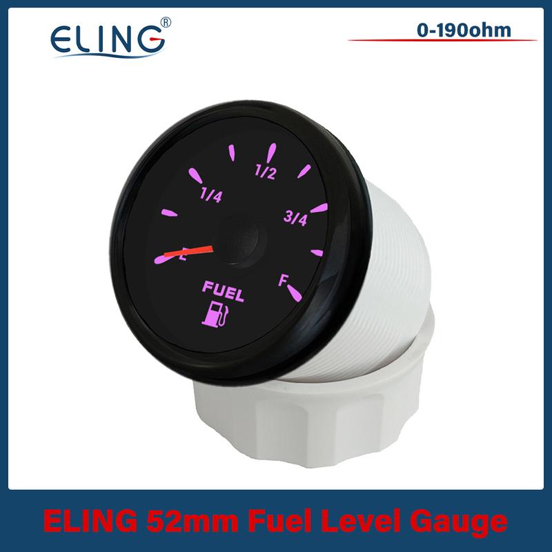 Car Truck Boat Motorcycle Universal 52mm Fuel Level Gauge Meter 0-190ohm 240-33ohm Signal with 7 Colors Backlight 12V 24V