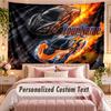Fire Flames (5) Theme Wall Tapestry Customized With Name Text Personalized Hanging Tapestry For Bedroom Living Room Decor