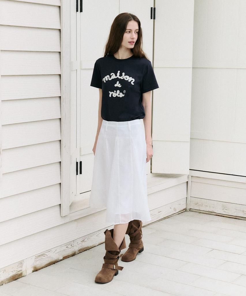 Lora Lora Midi Flare Skirt White