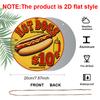 2D Flaches Aluminium Vintage Retro Hot Dog Metallschild, Runde Hängende Plakette, Klassische Fast Food Wandkunst Dekoration für Küche Diner Restaurant Café Grill