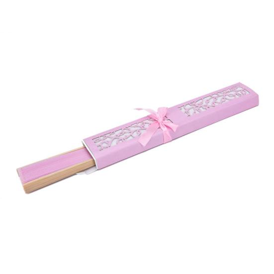 Bridal Hand Held Folding Fan Wedding Party Favors Guests Gift with Storage Box
