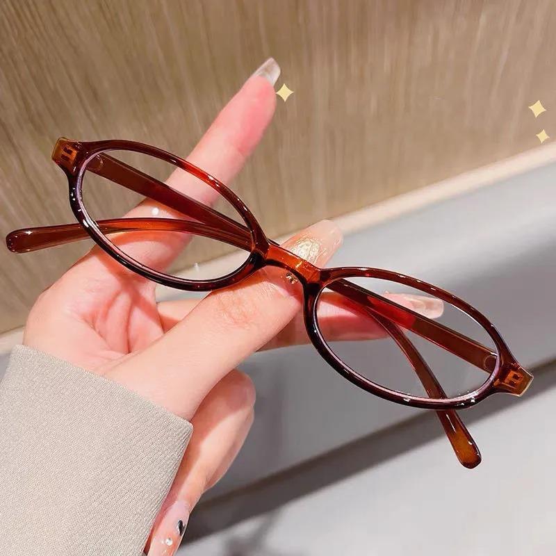 Women Y2K Retro Oval Glasses Small Frame Eyewear Blue Light Blocking Eyeglasses Female Computer Reading Optical Spectacle
