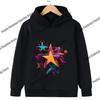 Pink Star Print Children's Hoodie for Boys and Girls - Long-Sleeved and Warm