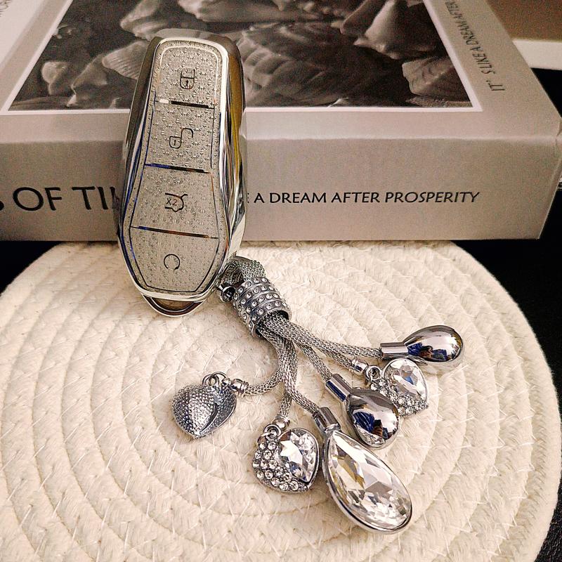 White Diamond TPU for BYD Atto 3 Han EV Dolphin Song PRO Max Tang DM Yuan Dolphin E2 Qin PLUS Car Key Case Cover Fob Accessories