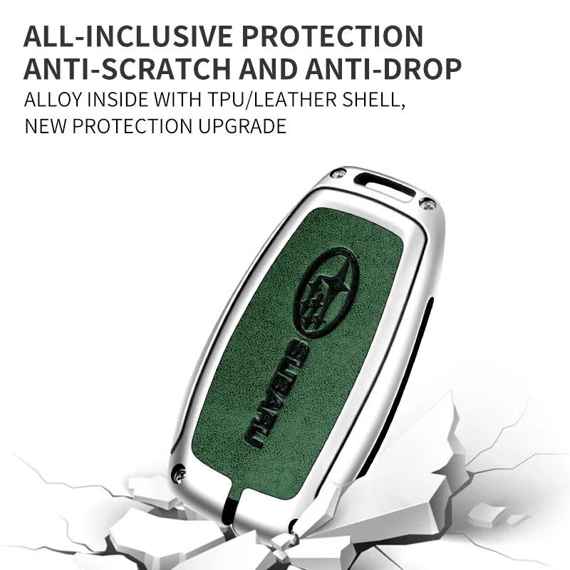 Car Zinc Alloy Key Case Bag For Subaru Brz Wrx Xv Ascent Forester Outback Impreza Legacy Car Metal Key Shell Auto Accessories Y15