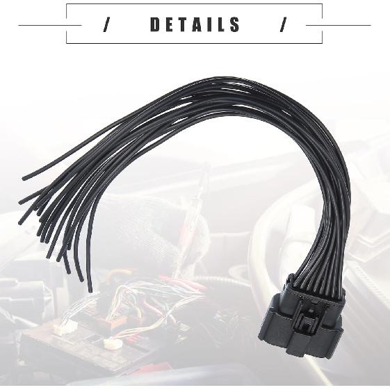 Motoforti Headlight Connector Pigtail, for Jeep Grand Cherokee 2014-2018, Plastic, Black, 2Pcs