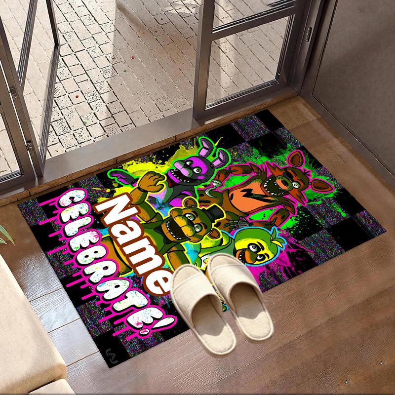 Custom Name Personalized Five Nights at Freddy's Print Carpet, Versatile Home Decor Rug, for Playroom, Apartment, Balcony, Entryway, Hallway Gift