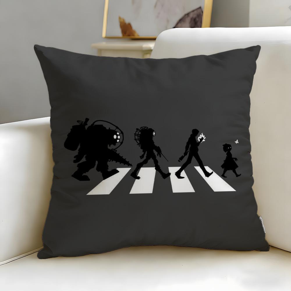 classic game BioShock Cushion Cover Soft  EasyWash Pillow Case  Versatile for Couch Bed Travel and Office