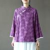 Women Shirts Vintage Jacquard Autumn Tops Stand High Quality Female Blouses Fall Button Shirts