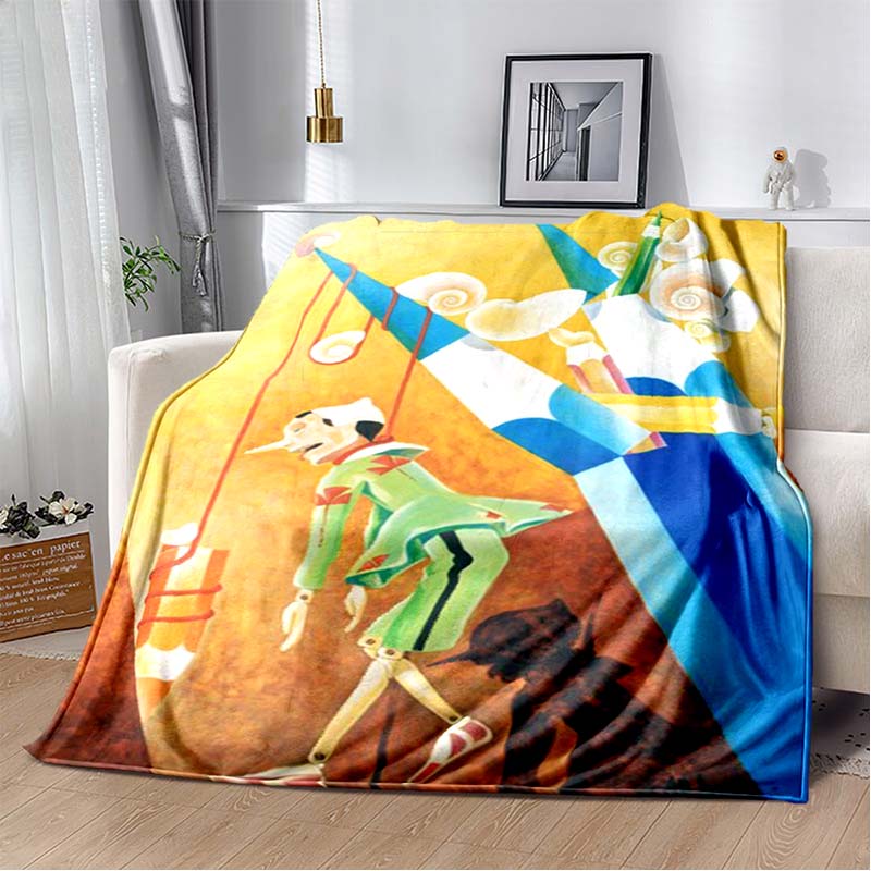 Pinocchio Flanell-Kuscheldecke, Vintage Comicbuch-Story-Print Weiche Decke für Sofa Schlafzimmer Heimdekoration