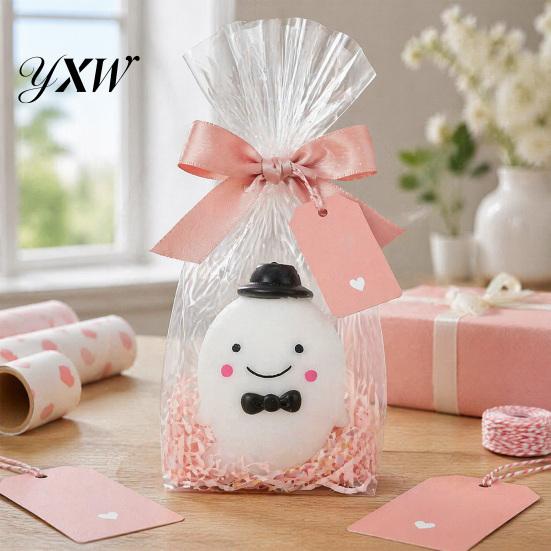 Soft Stress Ball Halloween Ghost Toy, Anxiety Relief Squeeze Hand Therapy Toy Cartoon Sensory Fidget for Party Favors Decompression