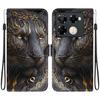 Handmade PU Leather Flip Case for Infinix Note 40 Pro 4G/5G (X6850/X6851) Anti-Slip Shockproof Cover with Wrist Strap & Heart/Rose Cat Designs