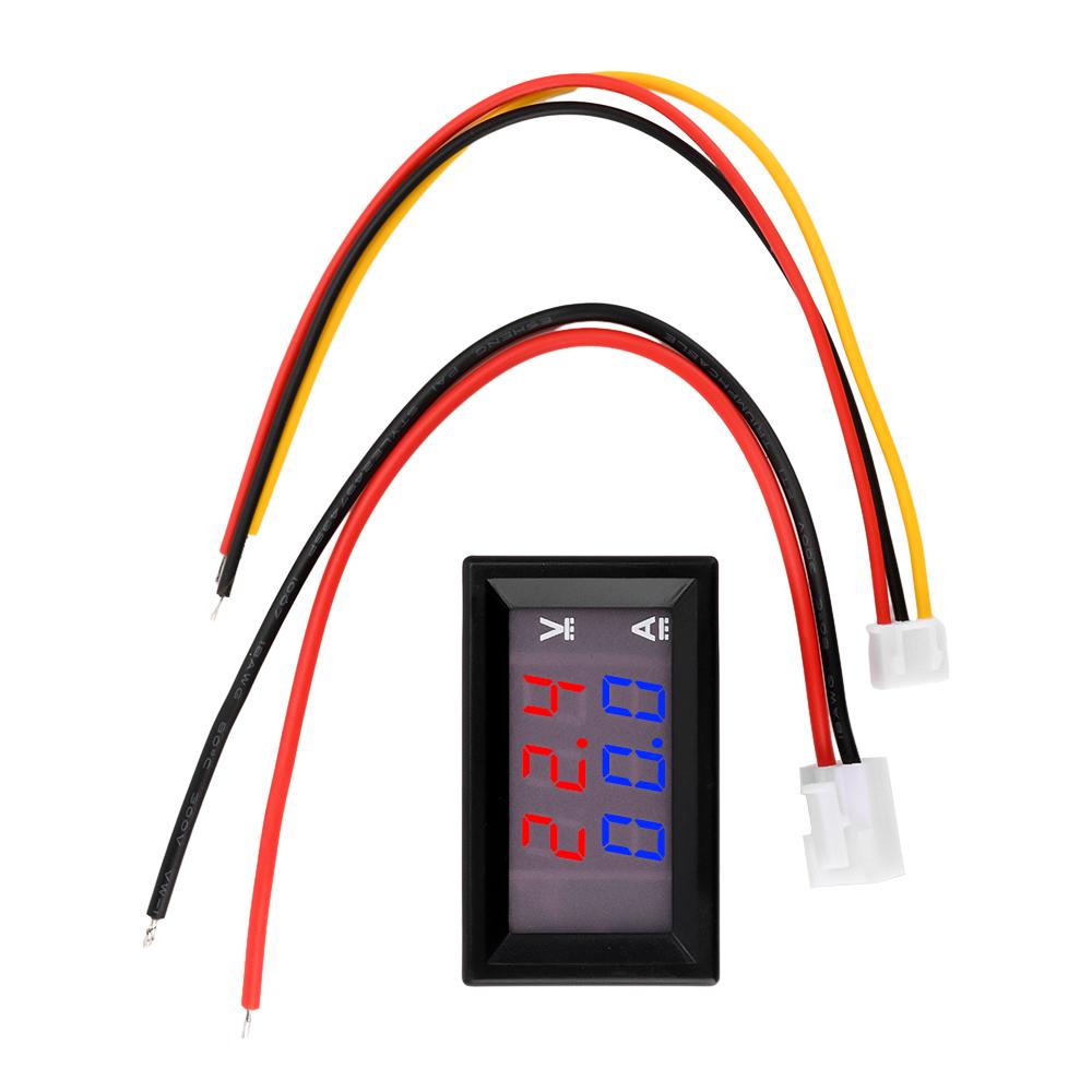 DC 0-100V 50A Digital Voltmeter Ammeter Dual Display Voltage Detector Current Meter Panel Amp Volt Gauge Red Blue LED DC4-28.0V