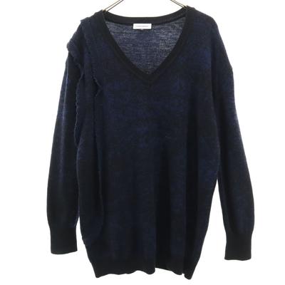 Hergestellt in Japan Wollmischung Langarm V-Ausschnitt Pullover Strick Damen Gebraucht