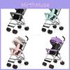 Light Grey Lightweight Folding Baby Stroller Steel Frame Compact Pushchair For City Walks And Travel