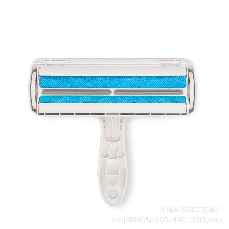 Pet Hair Roller Remover Lint Brush 2-Way Dog Cat Comb Tool Convenient Cleaning Dog Cat Fur Brush Base Home Furniture Sofa Clothe