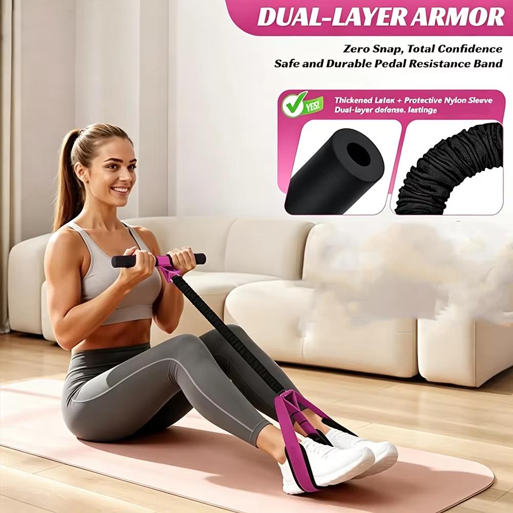 Resistance Bands With Pedals Yoga Tension Rope Set With Handle And Detachable Pedal Elastic Bands For Exercise For Fitness 3