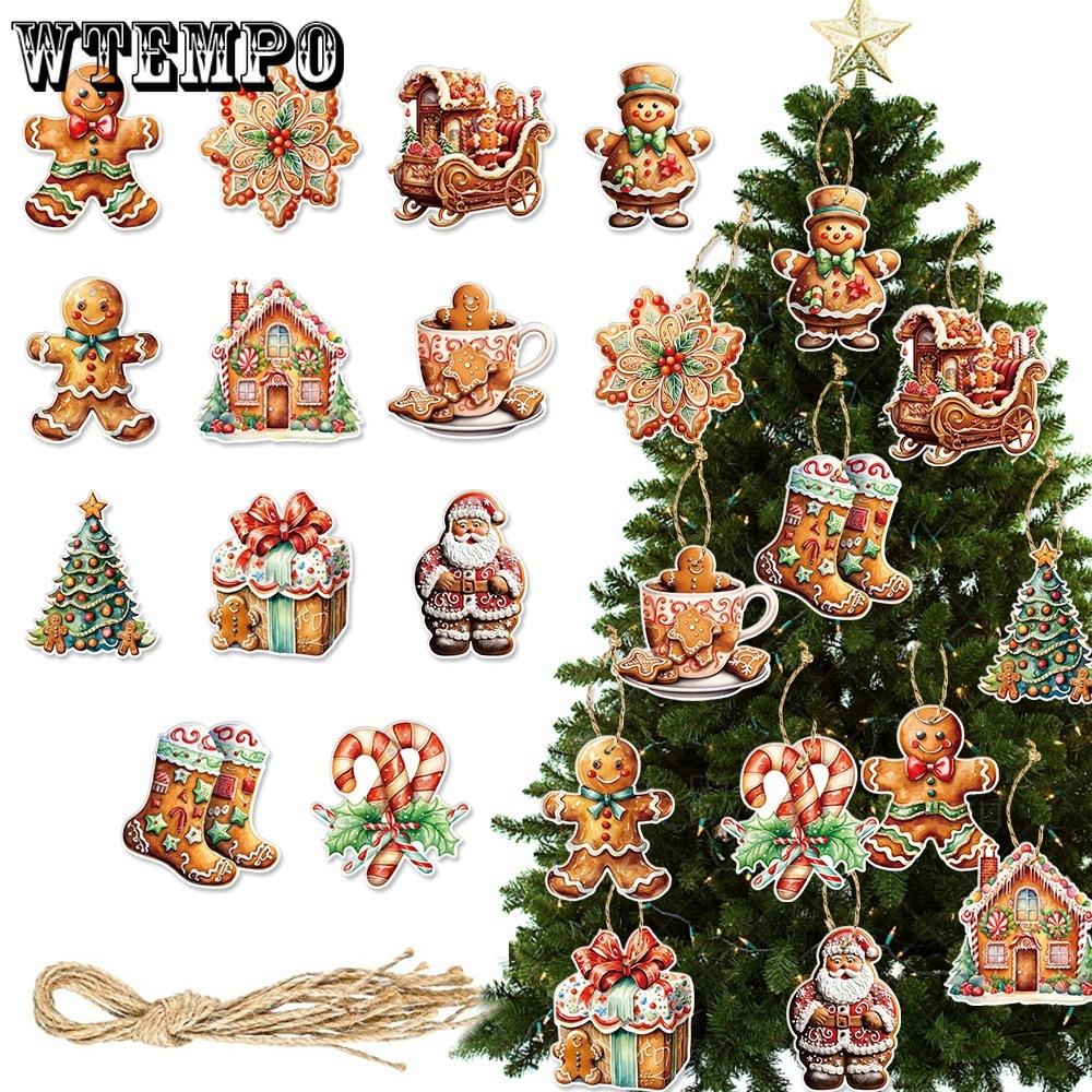 24pcs Christmas Party Decorative Pendants and Winter Gingerbread Man-themed Christmas Decoration Items