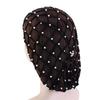 Pearls Beads Mesh Snood Hair Net Solid Color Women Headbands  Hair Accessories