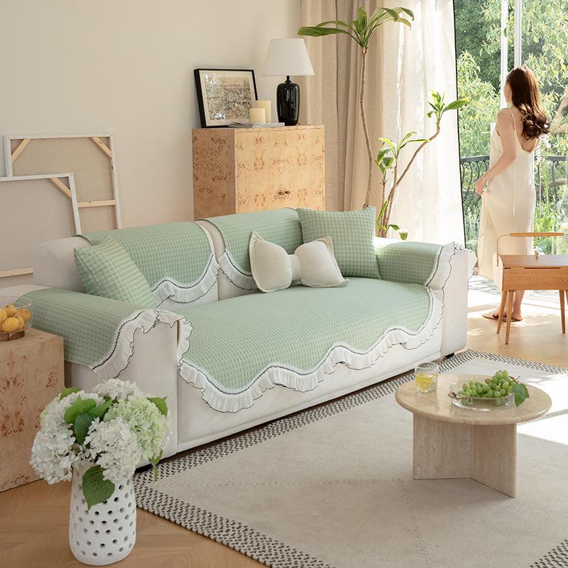 Cool Doudou Special-Shaped Sofa Cushion Summer  New Straight-Row Sofa Mat Seat Cushion Fixed Non-Slip Cover Cloth Towel