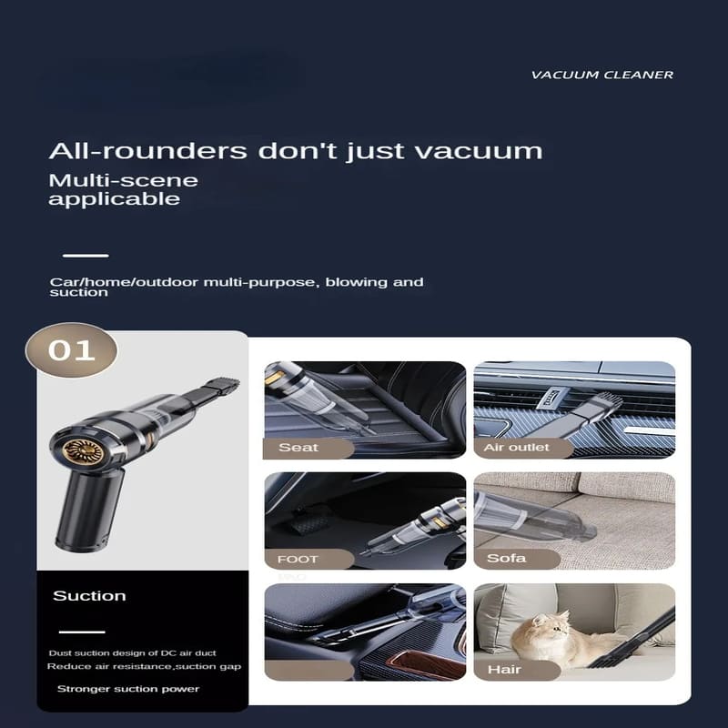 New 39000PA Car Vacuum Cleaner High Power Portable Handheld Cordless Brushless Motor Cleaner Powerful Air Dust Remover Suitable for Home Appliances