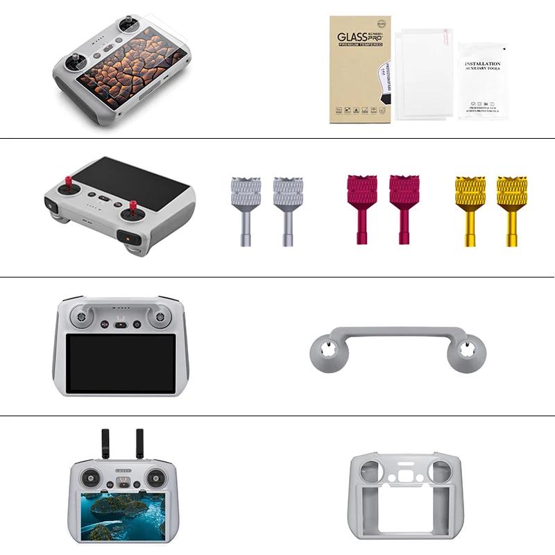 

Remote Control Accessories Kits for DJI Flip/Air 3/Mini 4 Pro Drone RC 2 Joystick Silicone Case Protection Cap Tempered Film