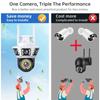 LS VISION 6K Outdoor WiFi Video Surveillance Camera 12MP Four-lens Three-screen AI Human Body Detection Bidirectional Voice IP Camera CCTV
