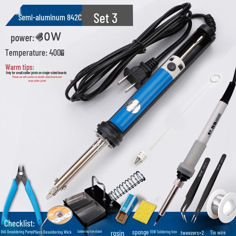 Yellow Flower Dual-Use Electric Soldering Iron & Manual Desoldering Pump 842C/845S