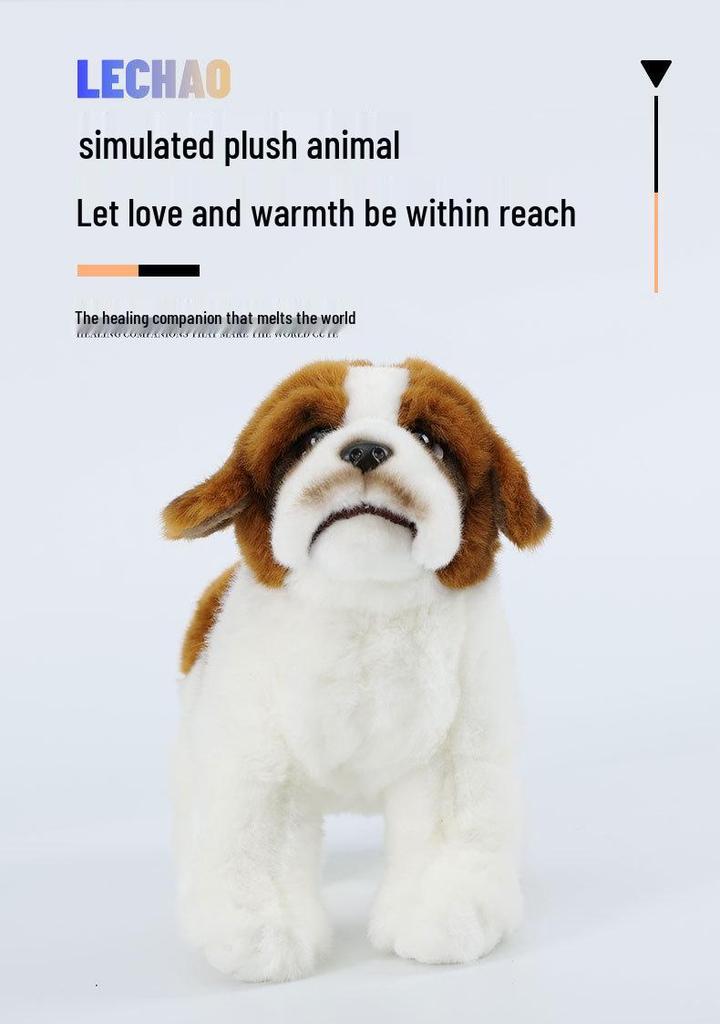 Adorable St. Bernard Plush Toy Doll for Children and Girls