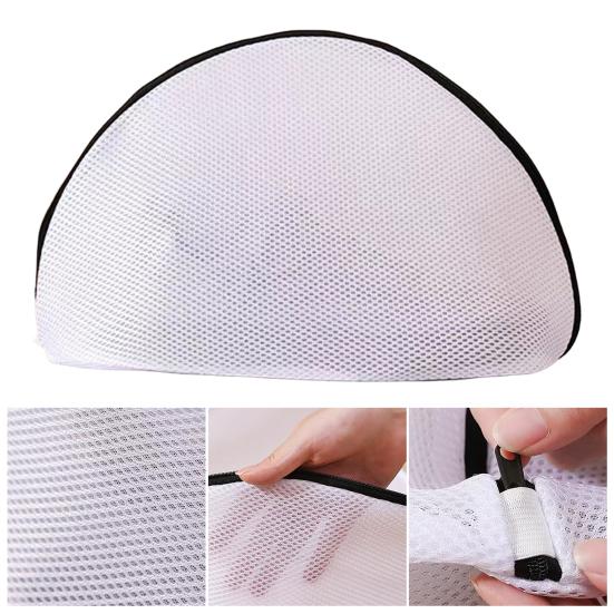 Sac de Lavage pour Chaussures Fermeture Éclair Design Cylindrique Double Couche Maille Durable Machine à Laver Filet de Lavage pour Chaussures